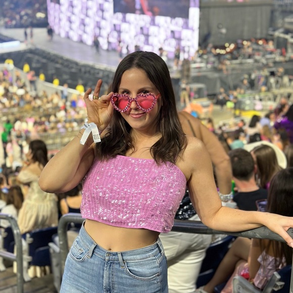 Pink Sparkle Crop Top from ASOS perfect for Eras tour! 💖 - Picture 2 of 2